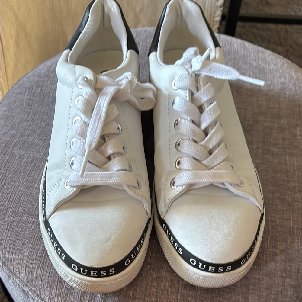 GUESS White and Black Women's Sneakers